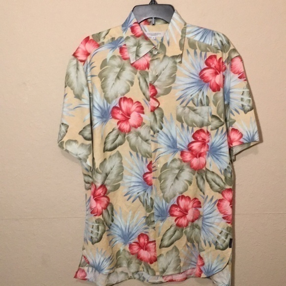 Alex Cannon Linen blend Aloha shirt Sz M